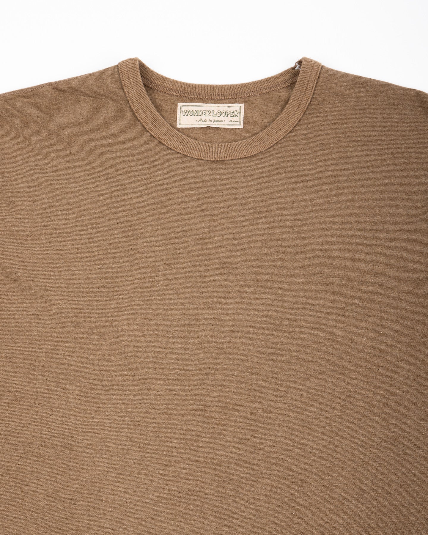 Wonder Looper Iron Mordant Foxfibre® Tsuriami Crewneck T-shirt - Coyote 70 - Standard & Strange