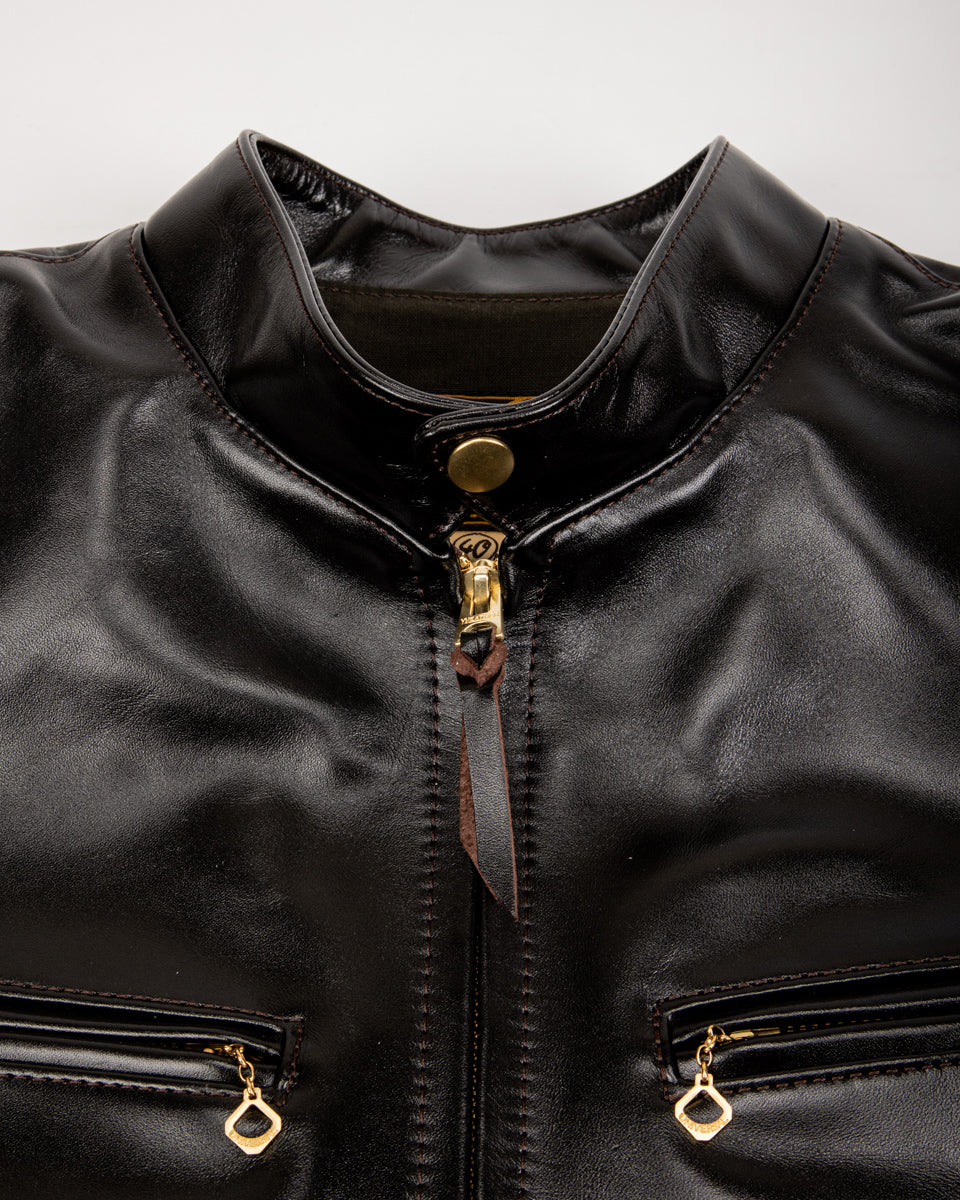 Y'2 Leather Lightweight Vintage Horsehide Single Riders Jacket (PR-64) - Black - Standard & Strange