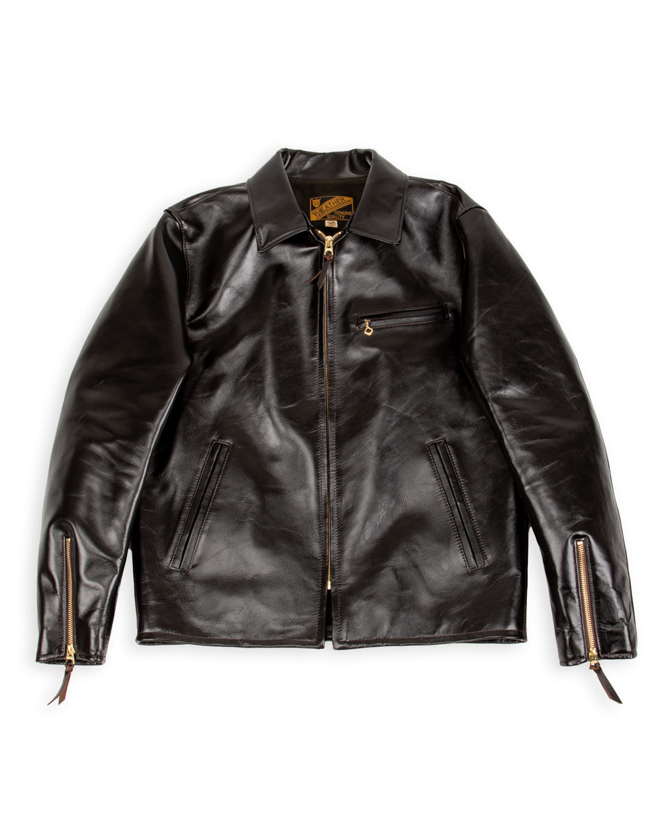 Y'2 Leather Lightweight Vintage Horsehide Single Riders Jacket (PR-65) - Black - Standard & Strange