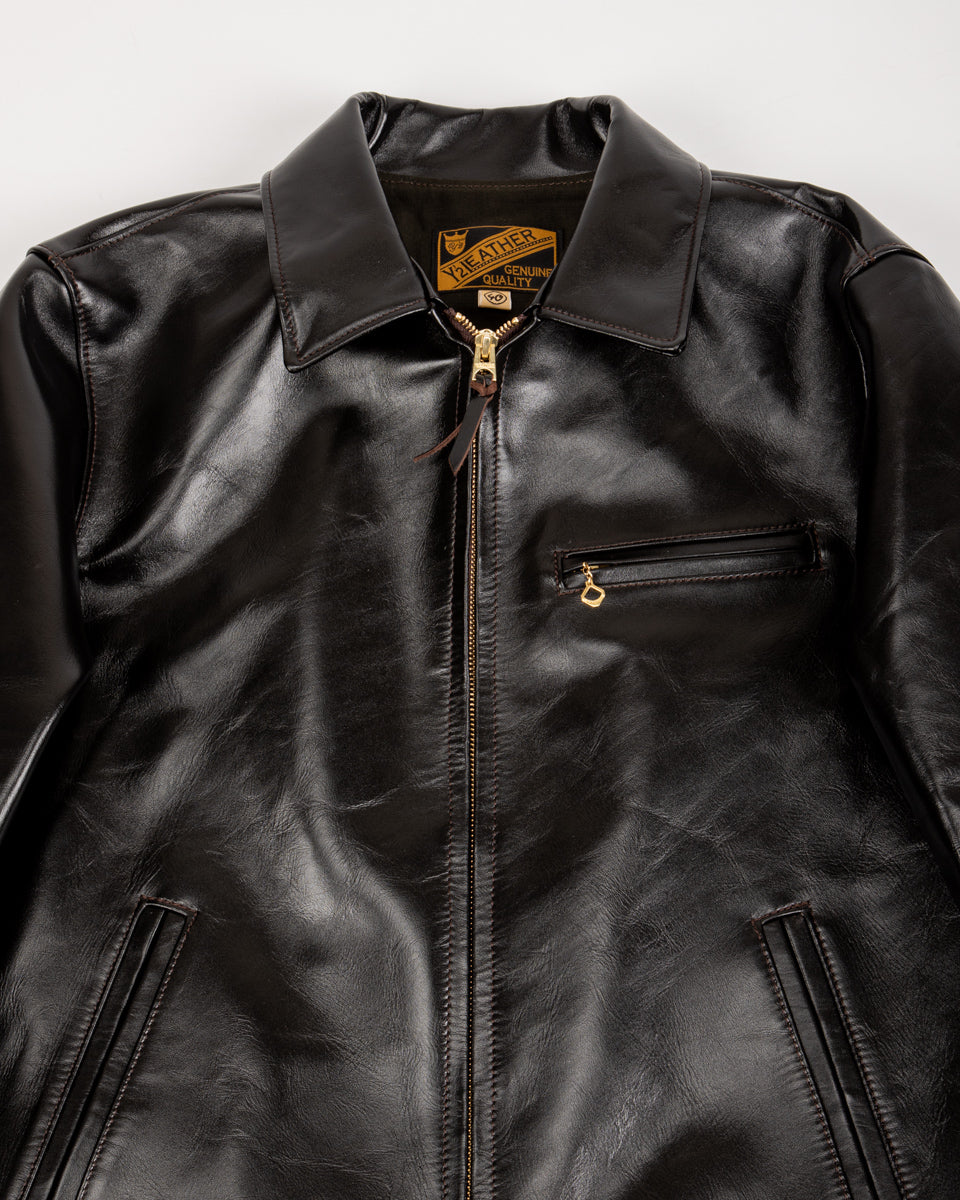 Y'2 Leather Lightweight Vintage Horsehide Single Riders Jacket (PR-65) - Black - Standard & Strange
