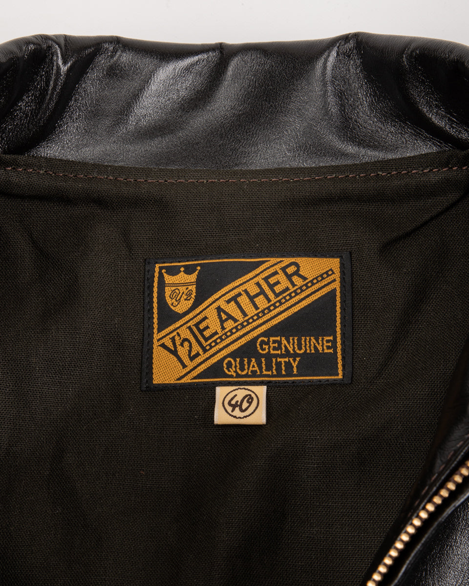 Y'2 Leather Lightweight Vintage Horsehide Single Riders Jacket (PR-65) - Black - Standard & Strange