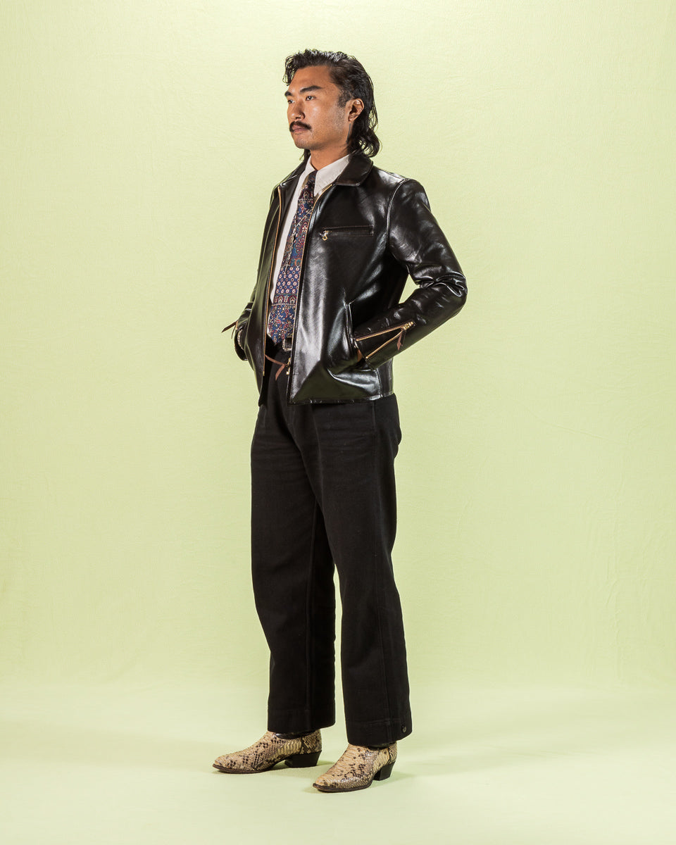 Y'2 Leather Lightweight Vintage Horsehide Single Riders Jacket (PR-65) - Black - Standard & Strange
