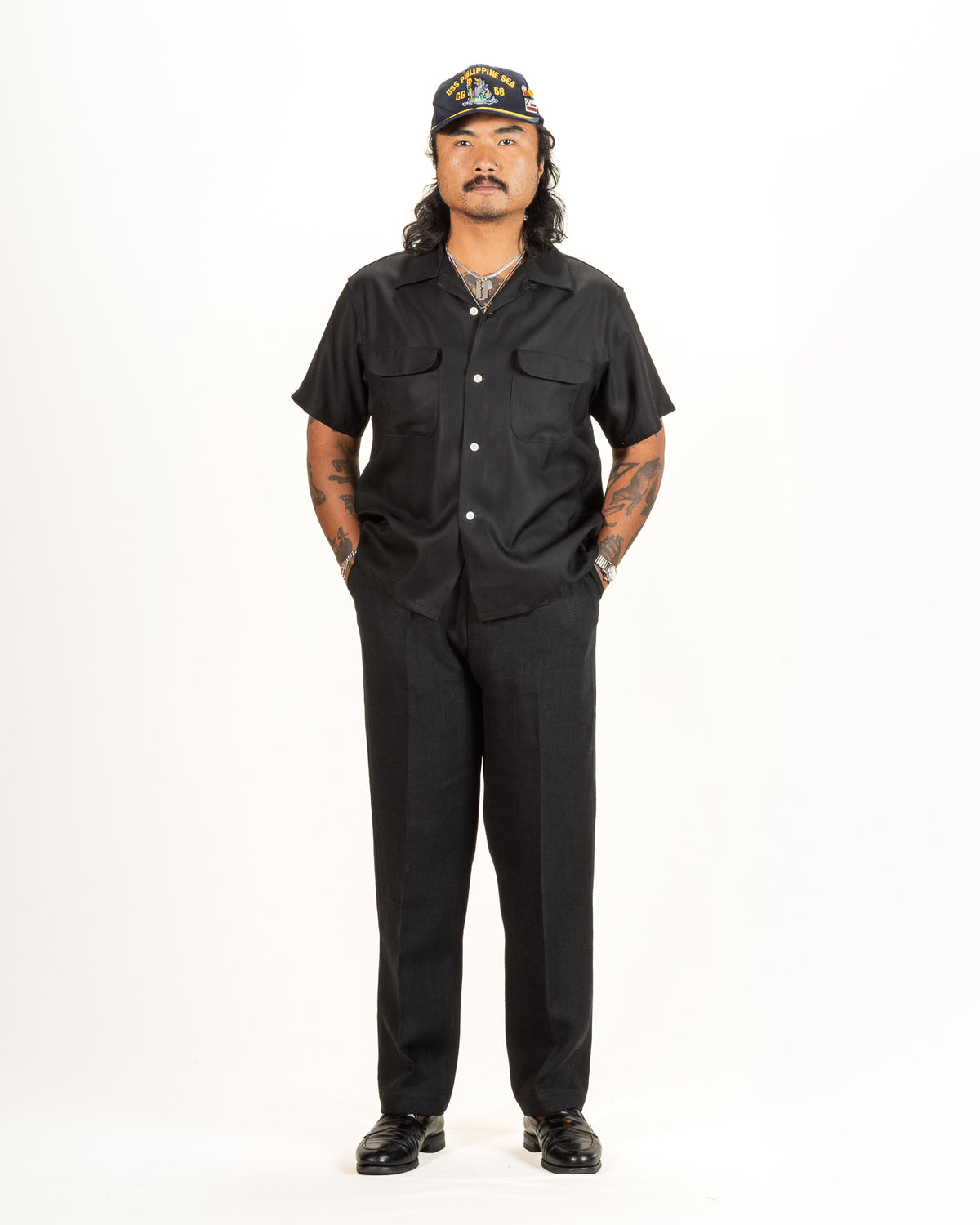 Attractions Flap Pocket Rayon S/S Shirt - Black - Standard & Strange