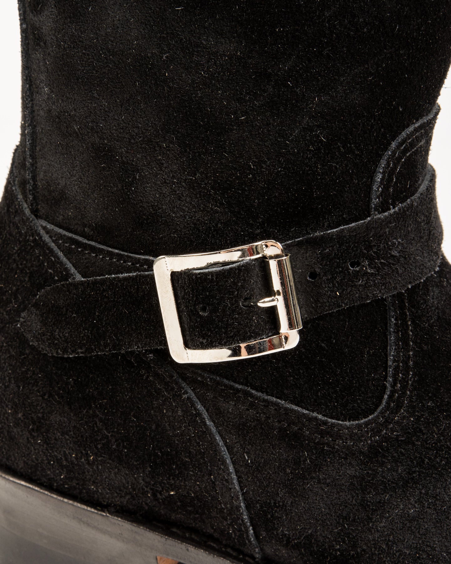 Suede Engineer Boot - Black