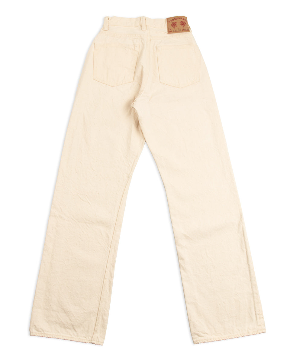 Fullcount 0107EC - Womens' Wide Straight "Monroe" - Ecru Denim - Standard & Strange