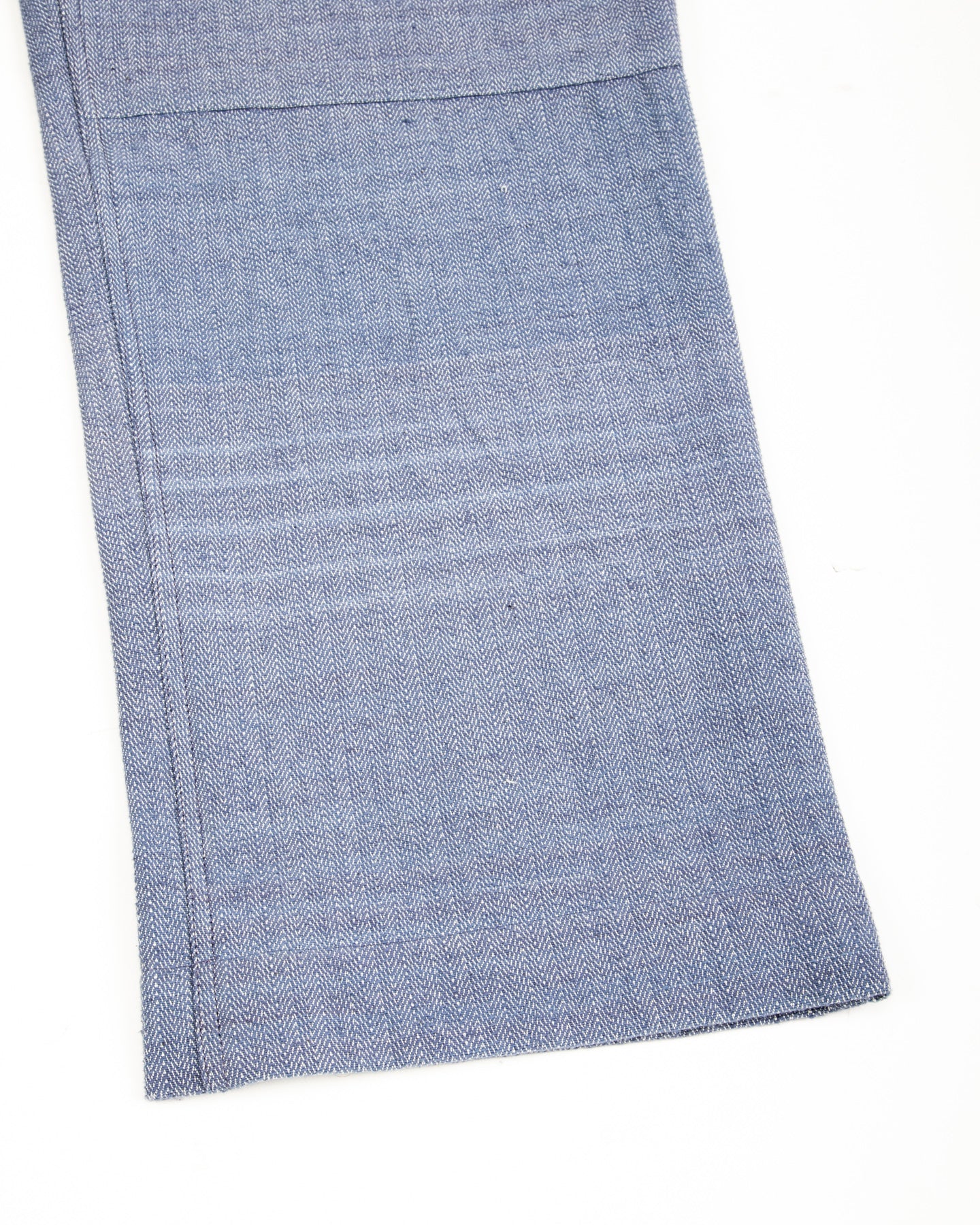 Isaac Pant - Handwoven French Blue/Indigo Military Herringbone