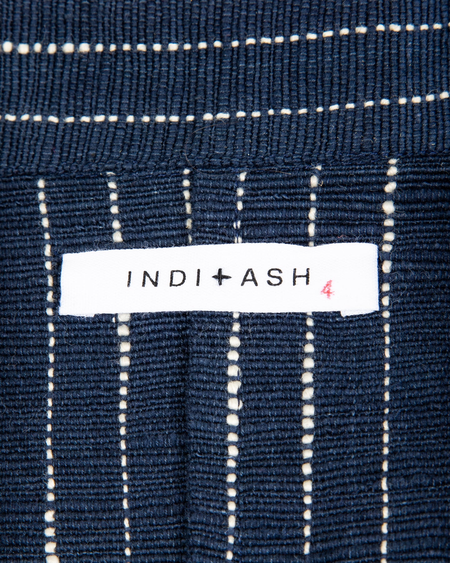 Study Jacket - Handwoven Dark Indigo/Ecru Ticking Stripe