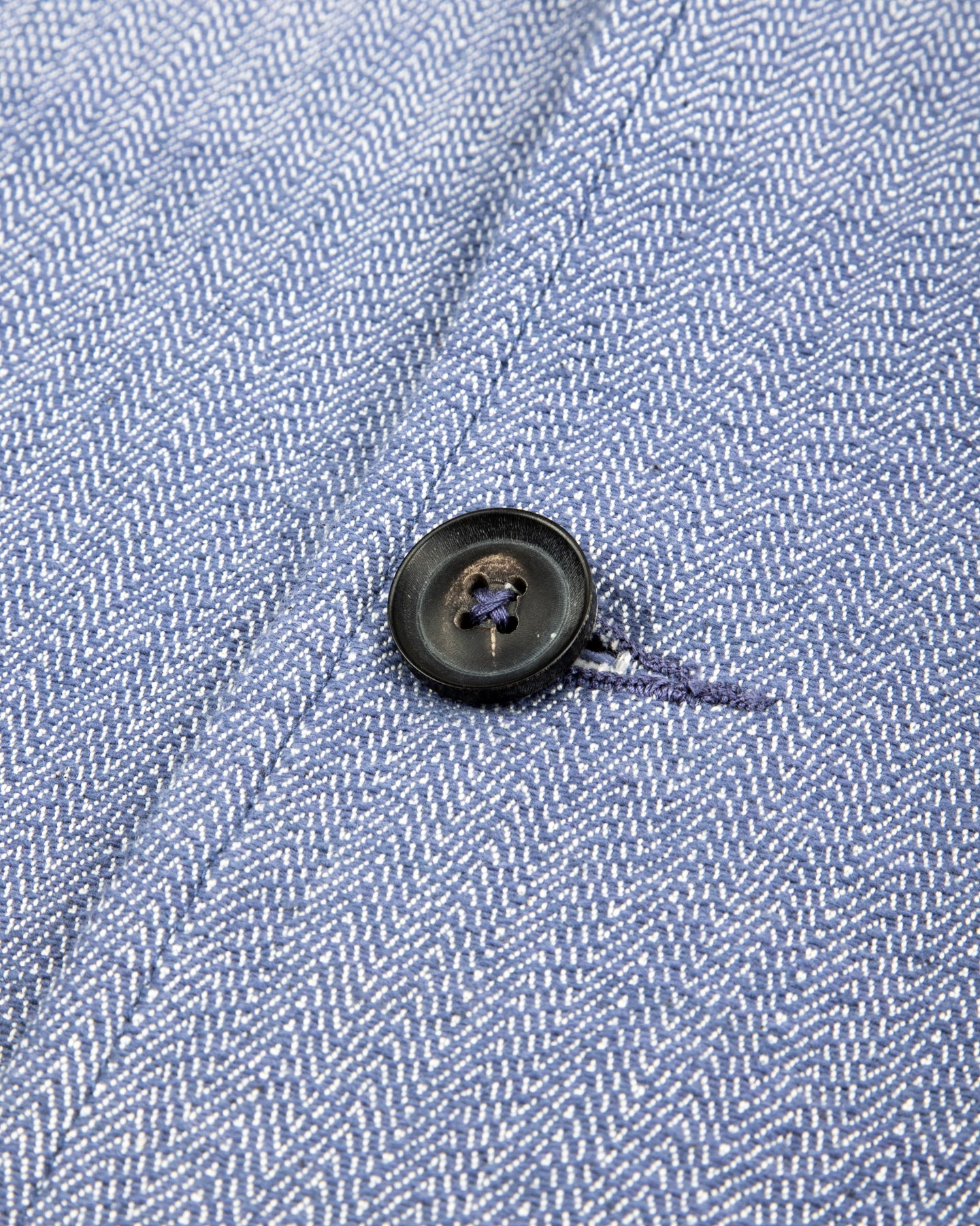 Study Jacket - Handwoven French Blue/Indigo Military Herringbone