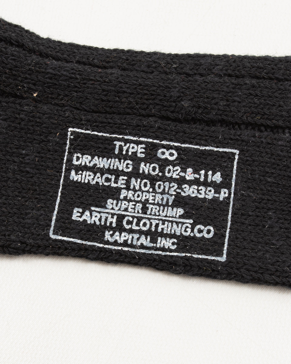 Kapital 56 Yarns MA-1 RAINBOWY HAPPY HEEL Socks - Black - Standard & Strange