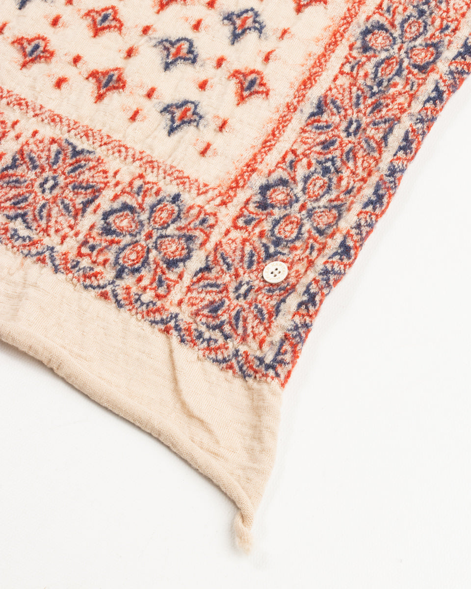 Kapital Fulling Wool HAPPY Scarf Colorful BIG-MAMA BANDANA - Ecru - Standard & Strange