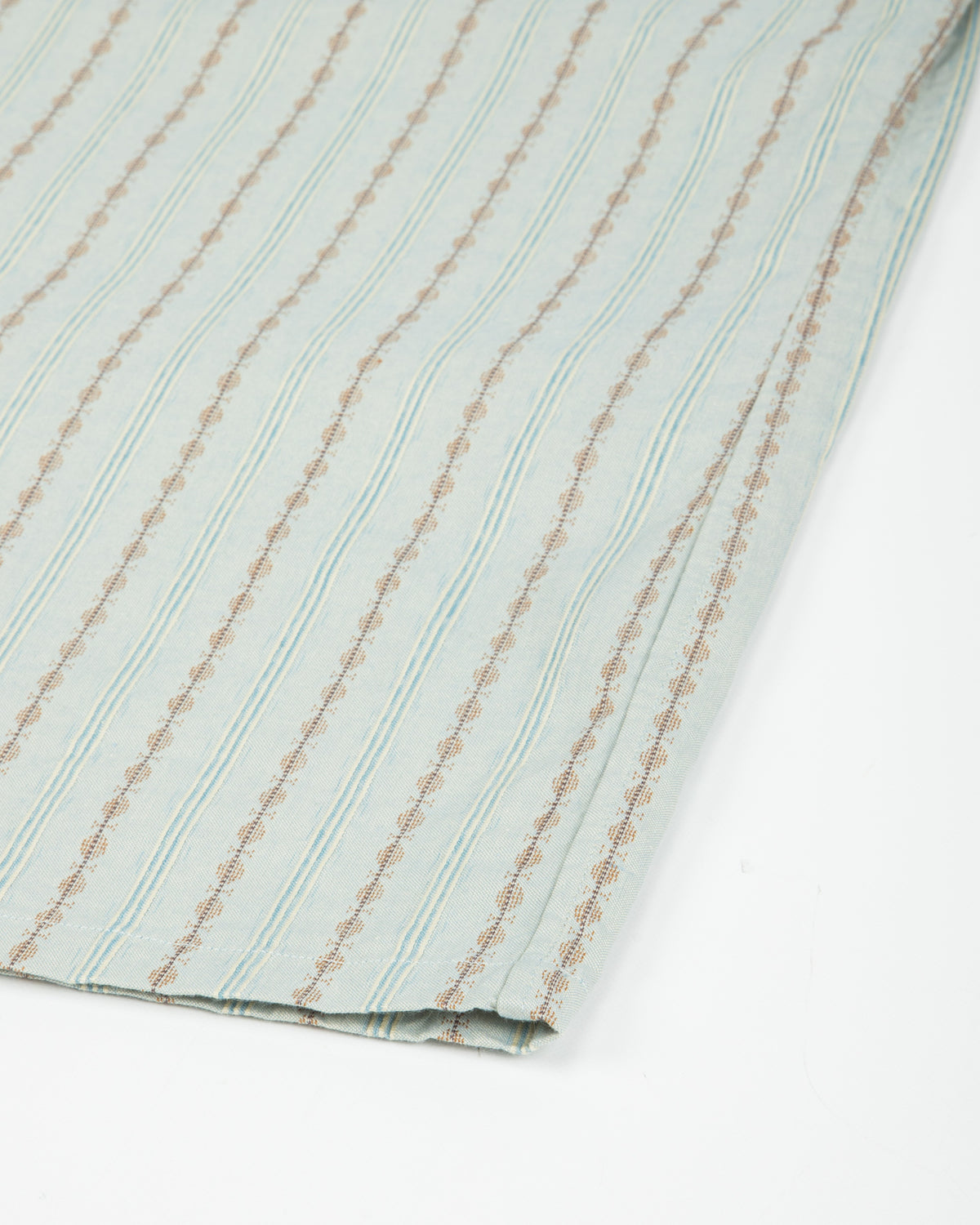 Prequel S&S x Prequel Short Open Collar Shirt - Blue Double Woven Dobby Stripe - Standard & Strange