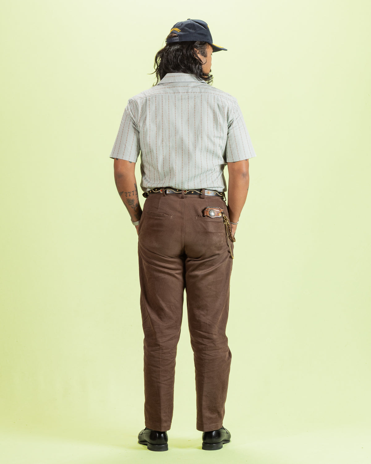 Prequel S&S x Prequel Short Open Collar Shirt - Blue Double Woven Dobby Stripe - Standard & Strange