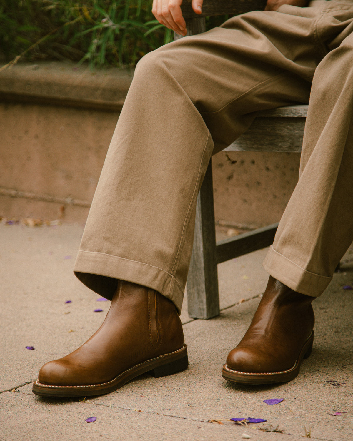 Rolling Dub Trio Casper Side Zip Boot - Brown Horsehide - Standard & Strange