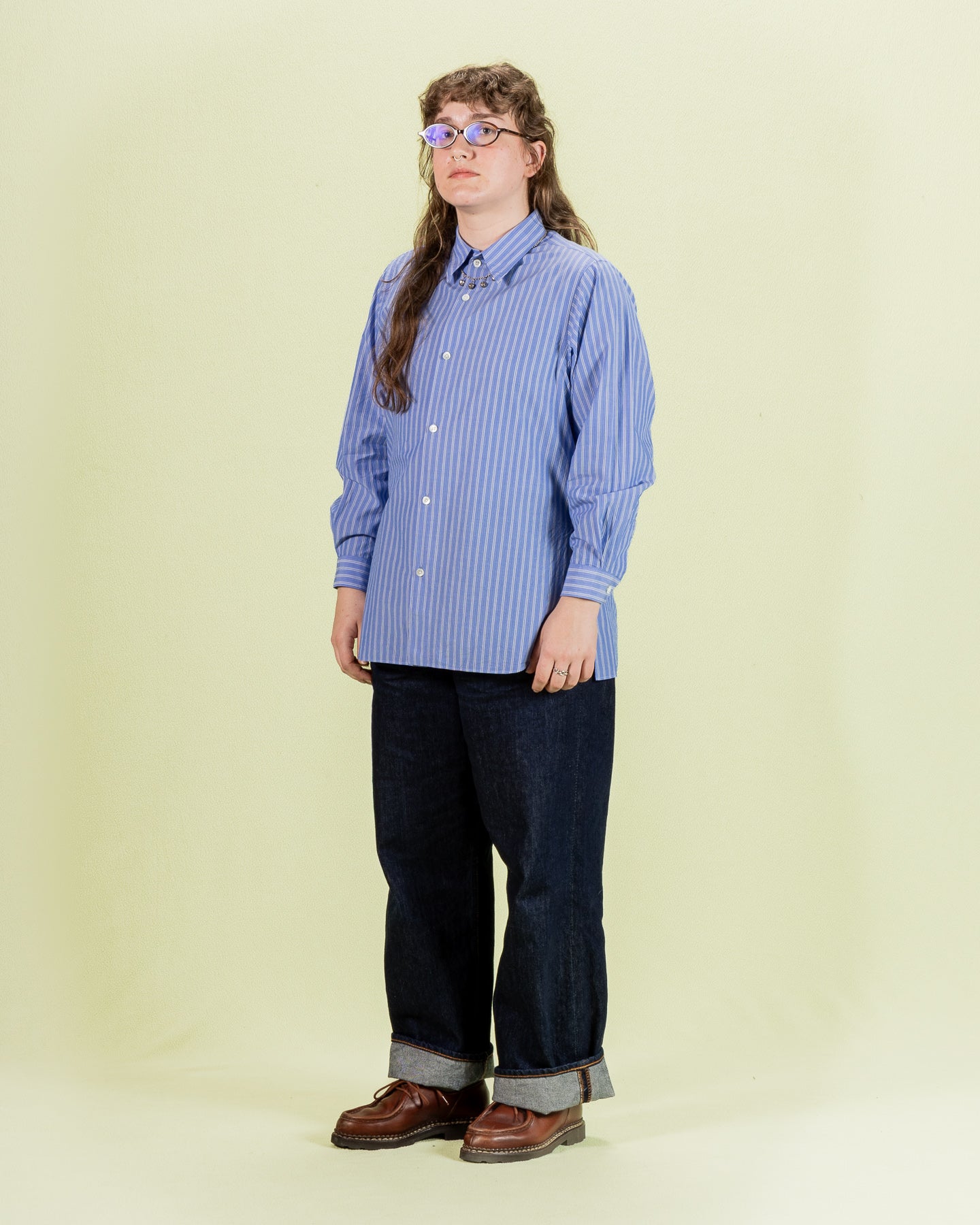 Senui Sally Side Slit Shirt - Blue 38/OS - Standard & Strange