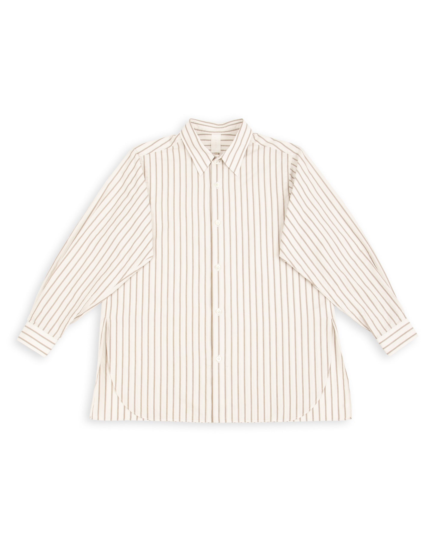 Senui Sally Side Slit Shirt - Ecru Double Washer Stripe 38/OS - Standard & Strange