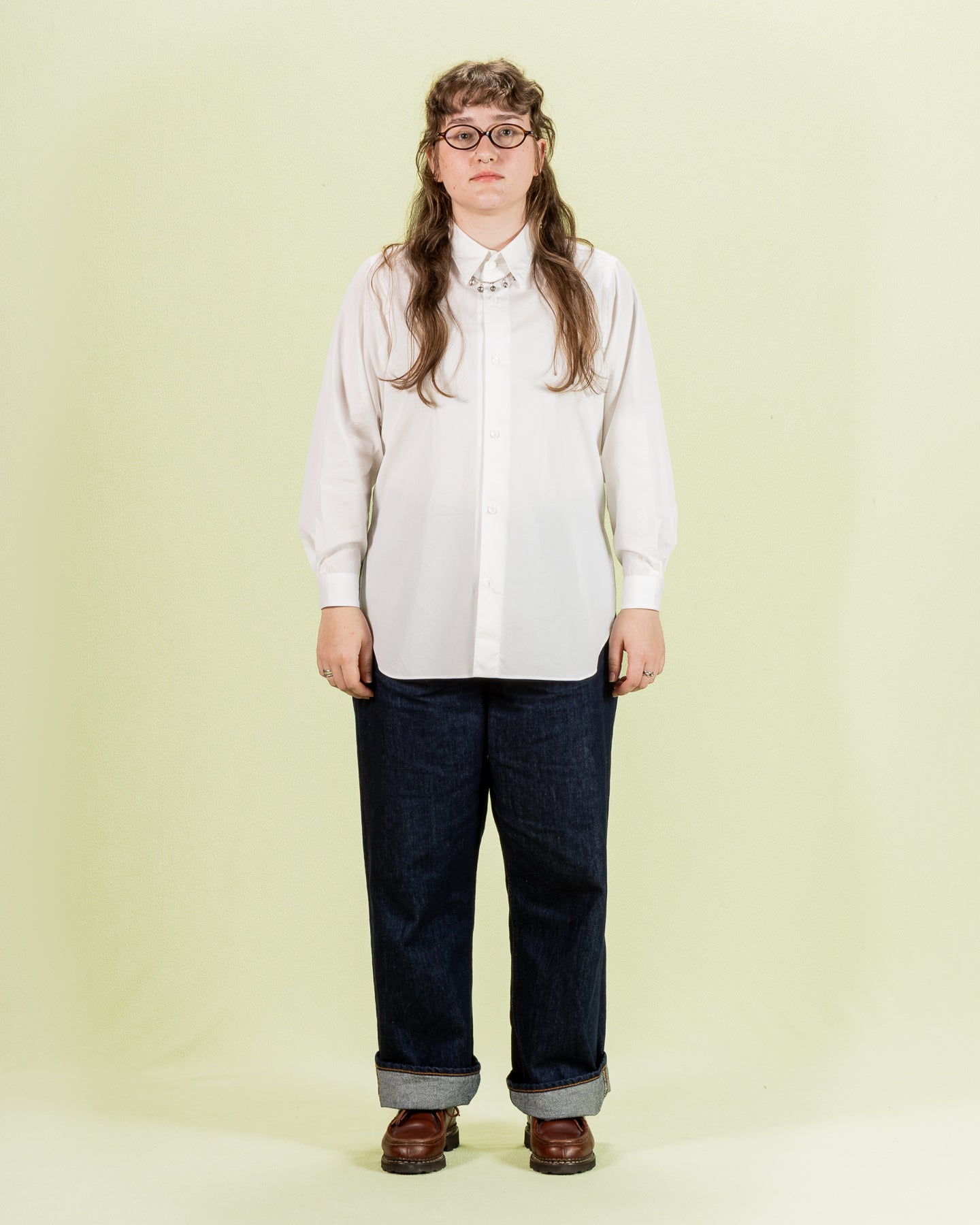 Senui Sally Side Slit Shirt - White Heavy Poplin 38/OS - Standard & Strange