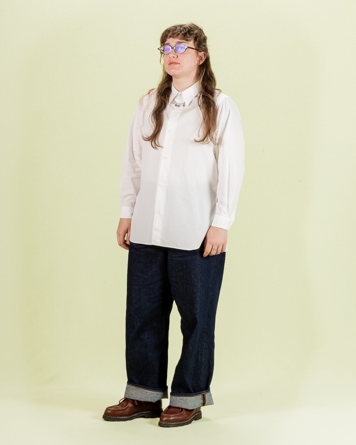 Senui Sally Side Slit Shirt - White Heavy Poplin 38/OS - Standard & Strange