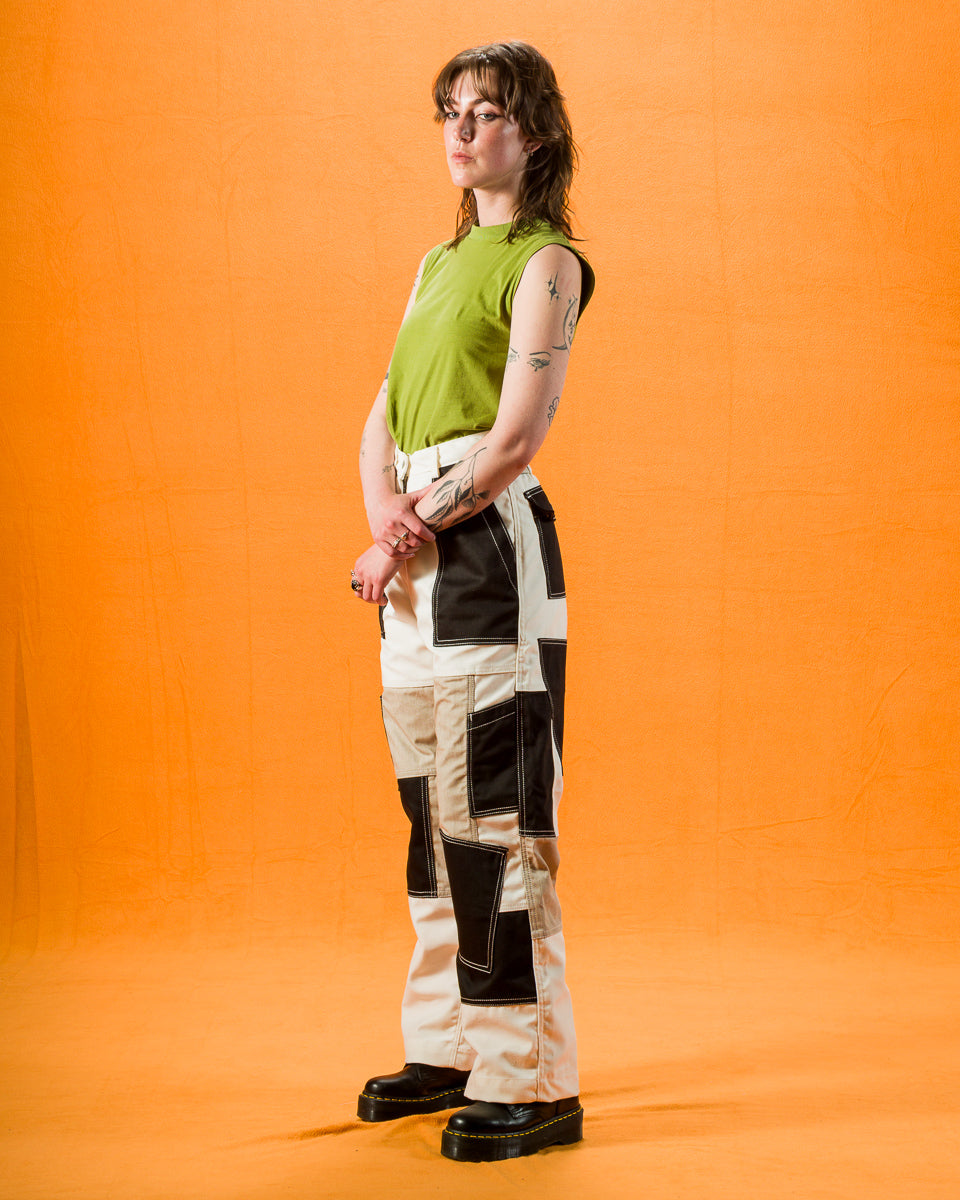 W'Menswear Unisex Freedom Flight Trouser - White/Black - Standard & Strange