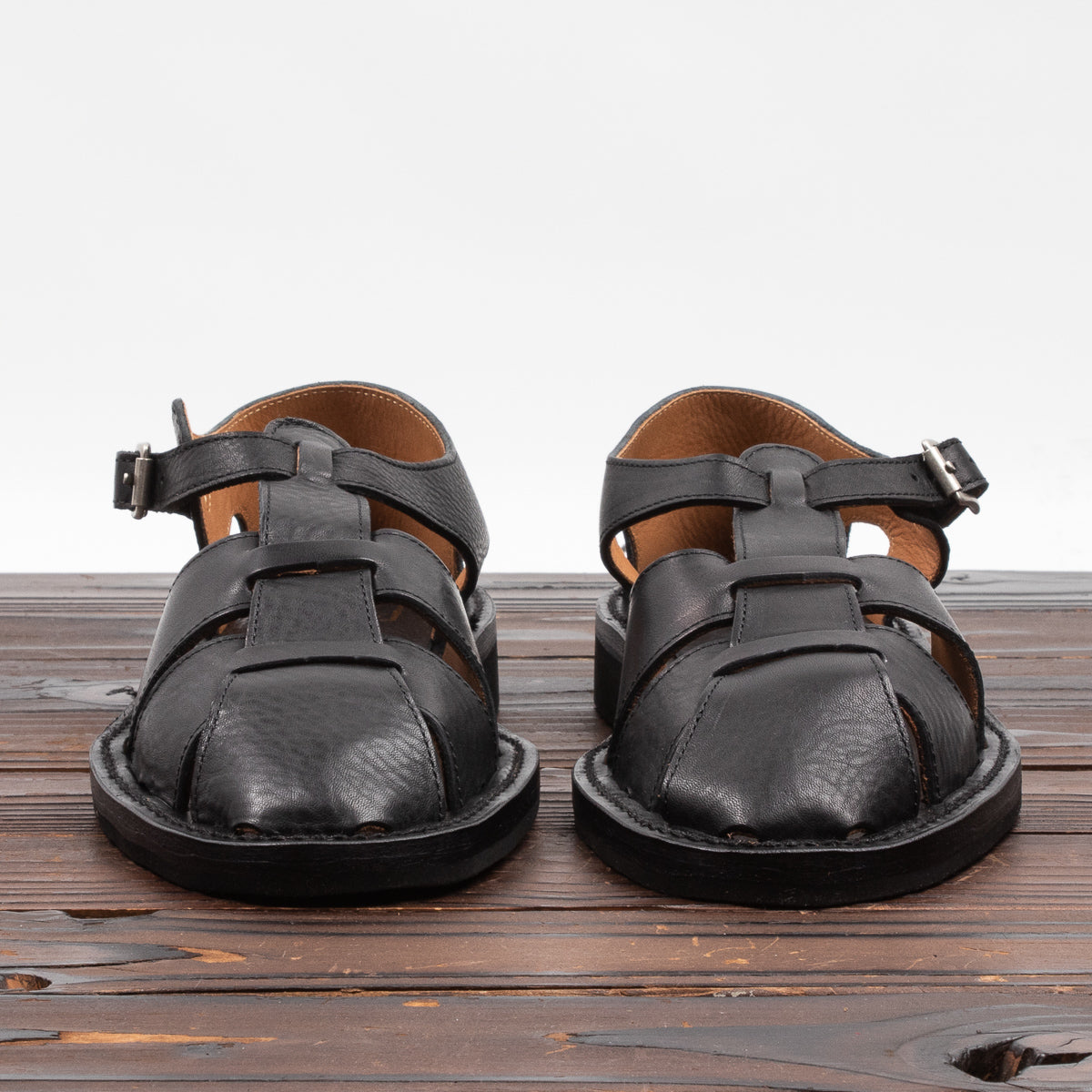 Bruschetta Shoes Orleans Sandal - Black Vachetta Leather - Standard & Strange