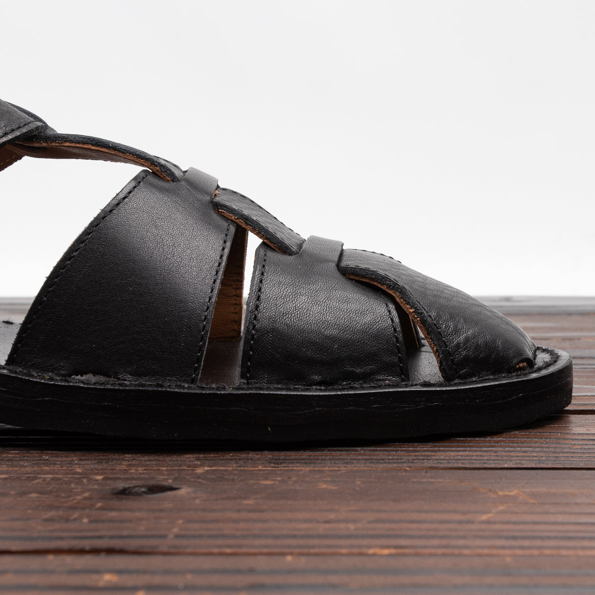 Bruschetta Shoes Orleans Sandal - Black Vachetta Leather - Standard & Strange
