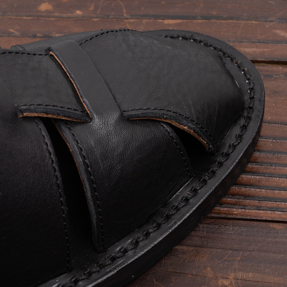 Bruschetta Shoes Orleans Sandal - Black Vachetta Leather - Standard & Strange