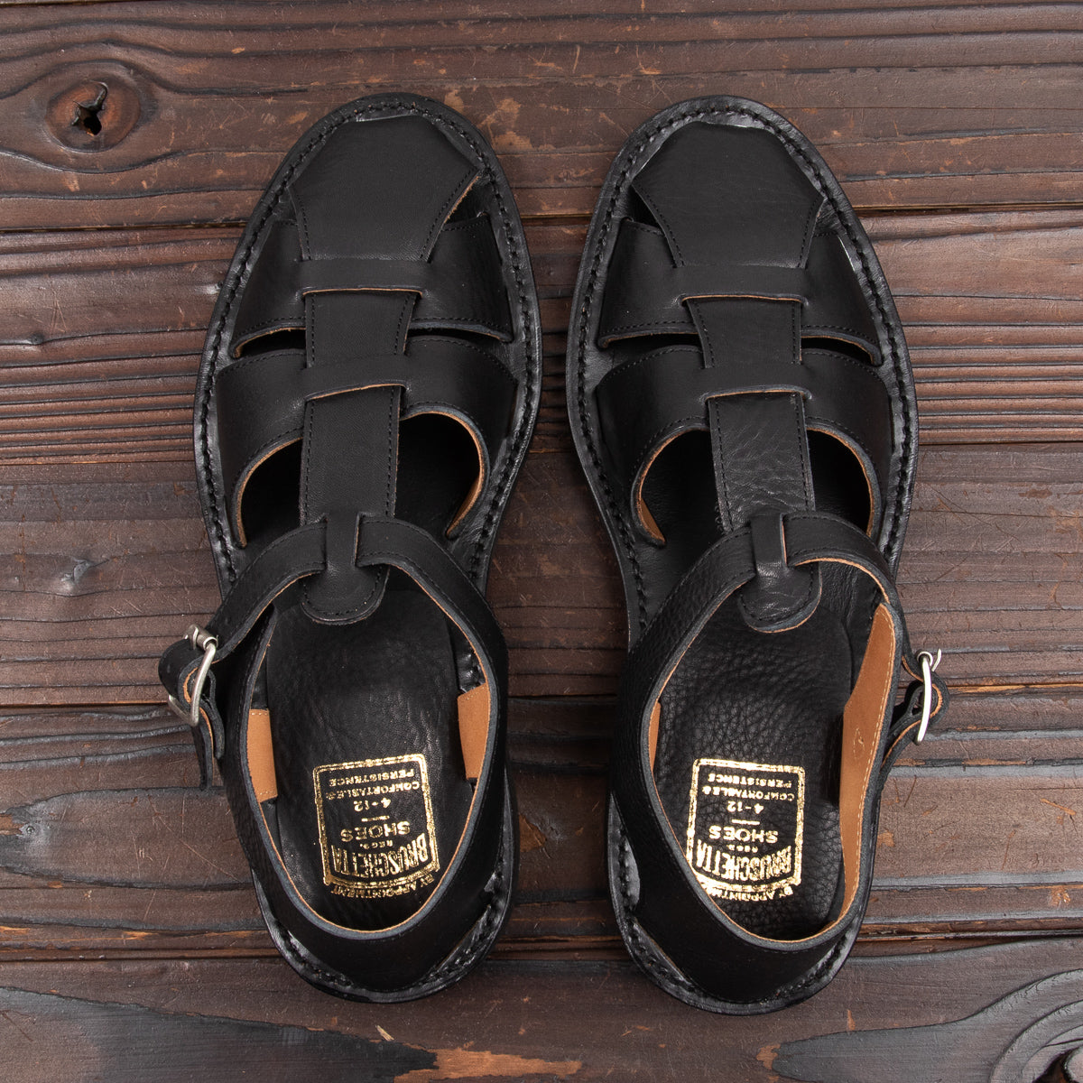 Bruschetta Shoes Orleans Sandal - Black Vachetta Leather - Standard & Strange