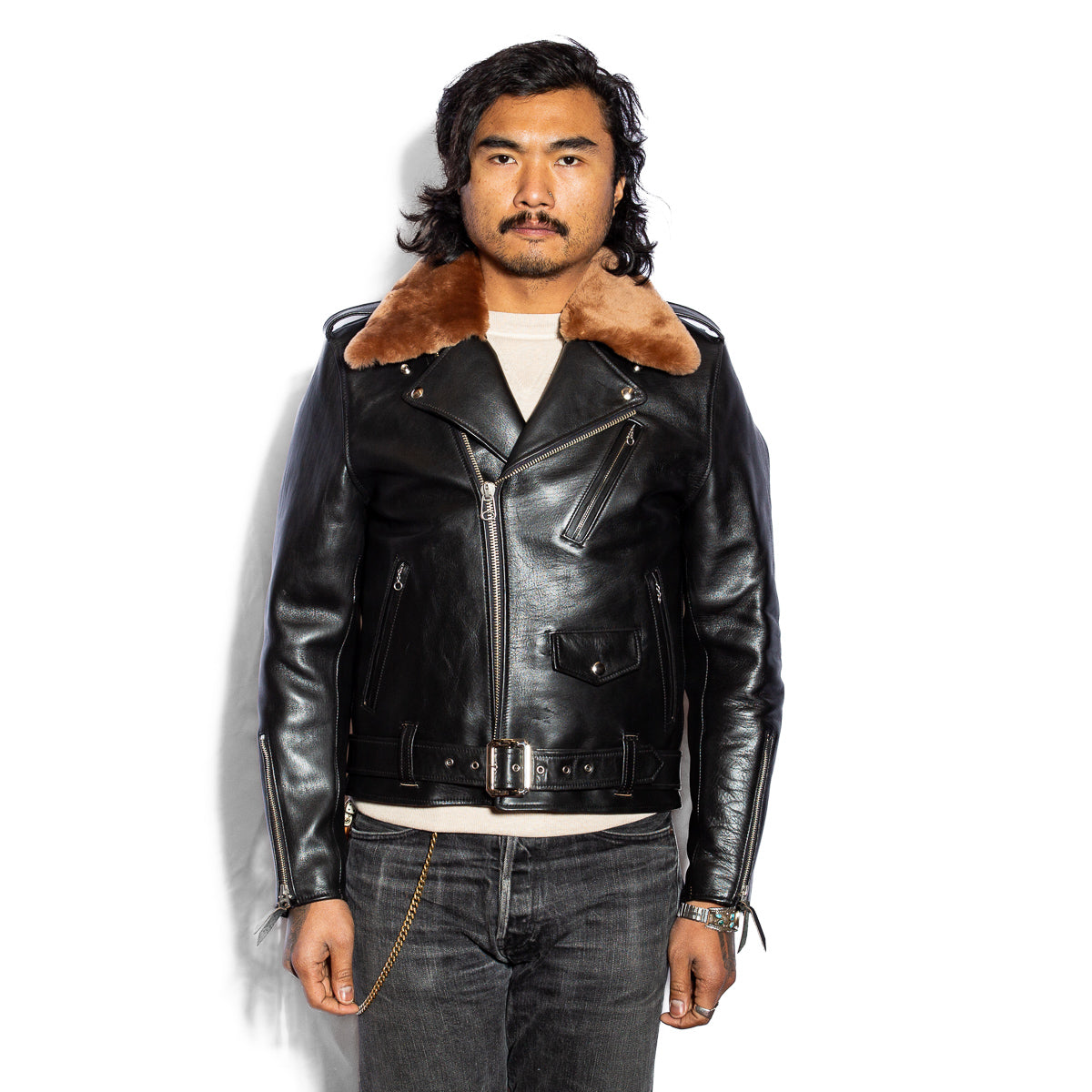 Y'2 Leather Sumi Dyed Horse Double Riders Jacket (SHR-58) - Standard & Strange