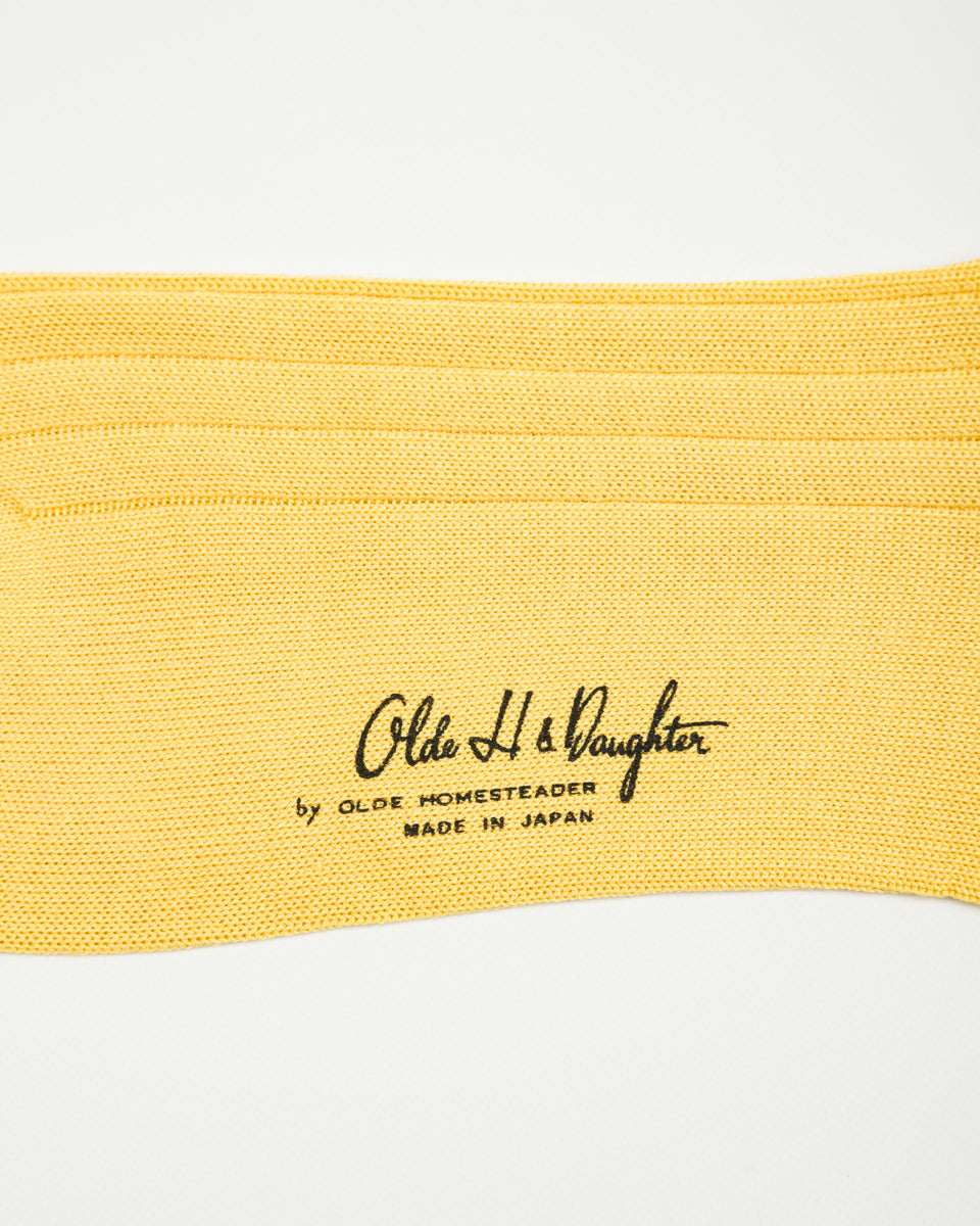 Olde H & Daughter Silk Rib Socks - Citron - Standard & Strange