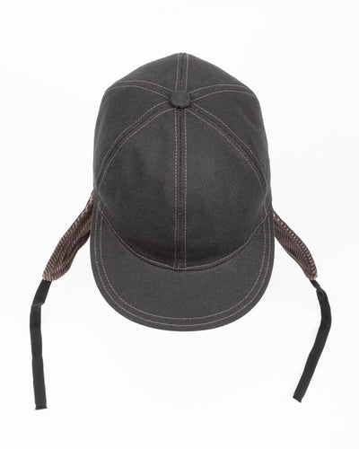 The Real McCoy's Buco Cotton Canvas Windproof Riding Cap - Black - Standard & Strange