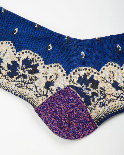 Kapital 144 Yarns Rockwell Bandanna Socks - Navy - Standard & Strange