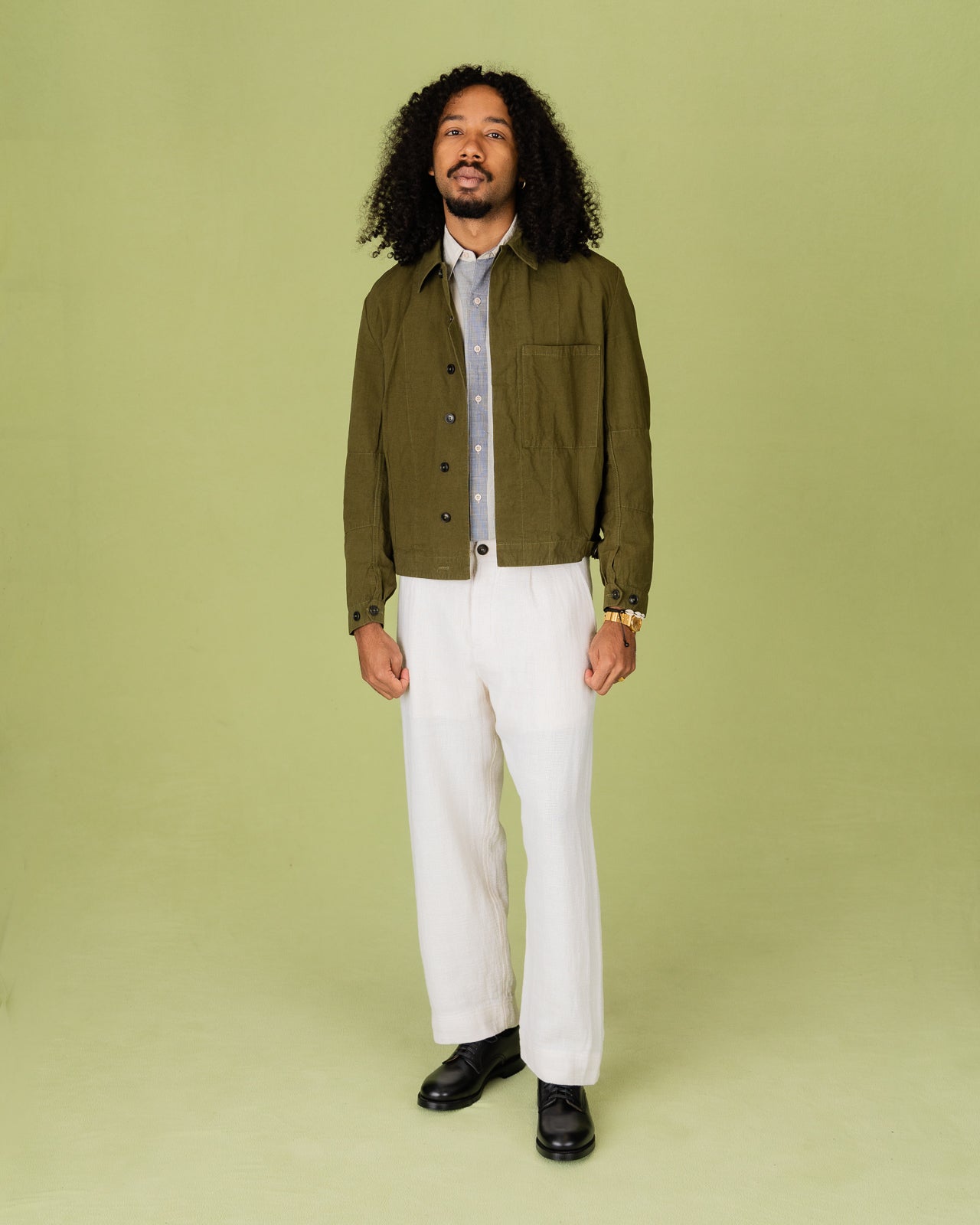 Hansen Bobby Wide Pleated Trousers - Off White Gauze - Standard & Strange