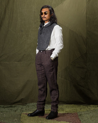 1st PAT-RN Logan Trousers - Melange Brown Herringbone - Standard & Strange
