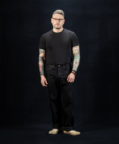 Indigofera Duke Wide Fit - 14.5 oz Soaked Gunpowder Denim - Standard & Strange