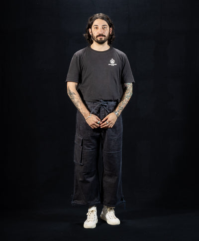 Black Sign Ripple Cord Filed Trousers - Deep Sea Navy - Standard & Strange