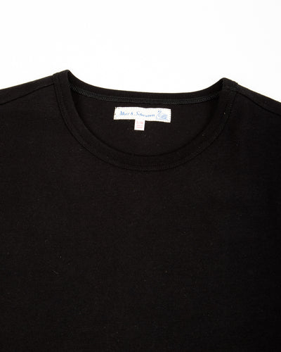 Merz b. Schwanen 2M15C Cropped Vintage Machine Jersey T-Shirt - Deep Black - Standard & Strange