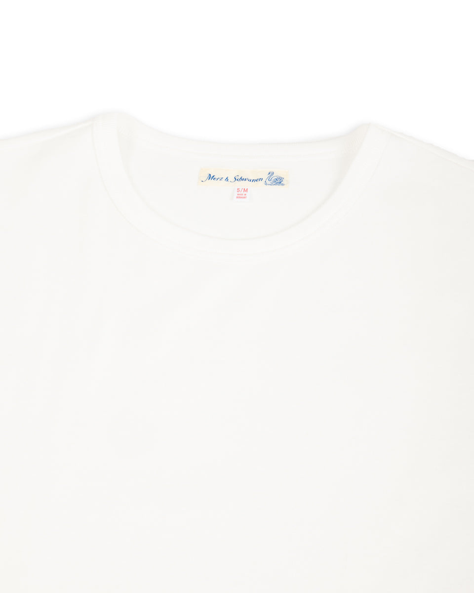 Merz b. Schwanen 2M15C Cropped Vintage Machine Jersey T-Shirt - White - Standard & Strange