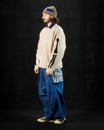 Kapital 5G Wool BONE Crew Sweater - Ecru - Standard & Strange