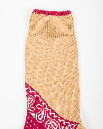 Kapital 96 Yarns Heel Paisley Bandana Socks - Red - Standard & Strange