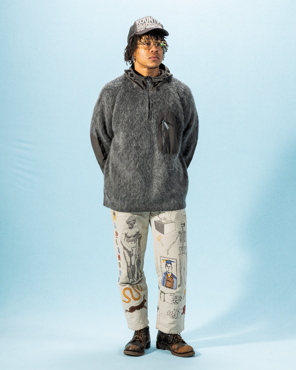 And Wander Mohair Wool Knit Hoodie - Gray - Standard & Strange