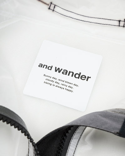 And Wander Sheer Loose Fitting Rain Jacket - White - Standard & Strange