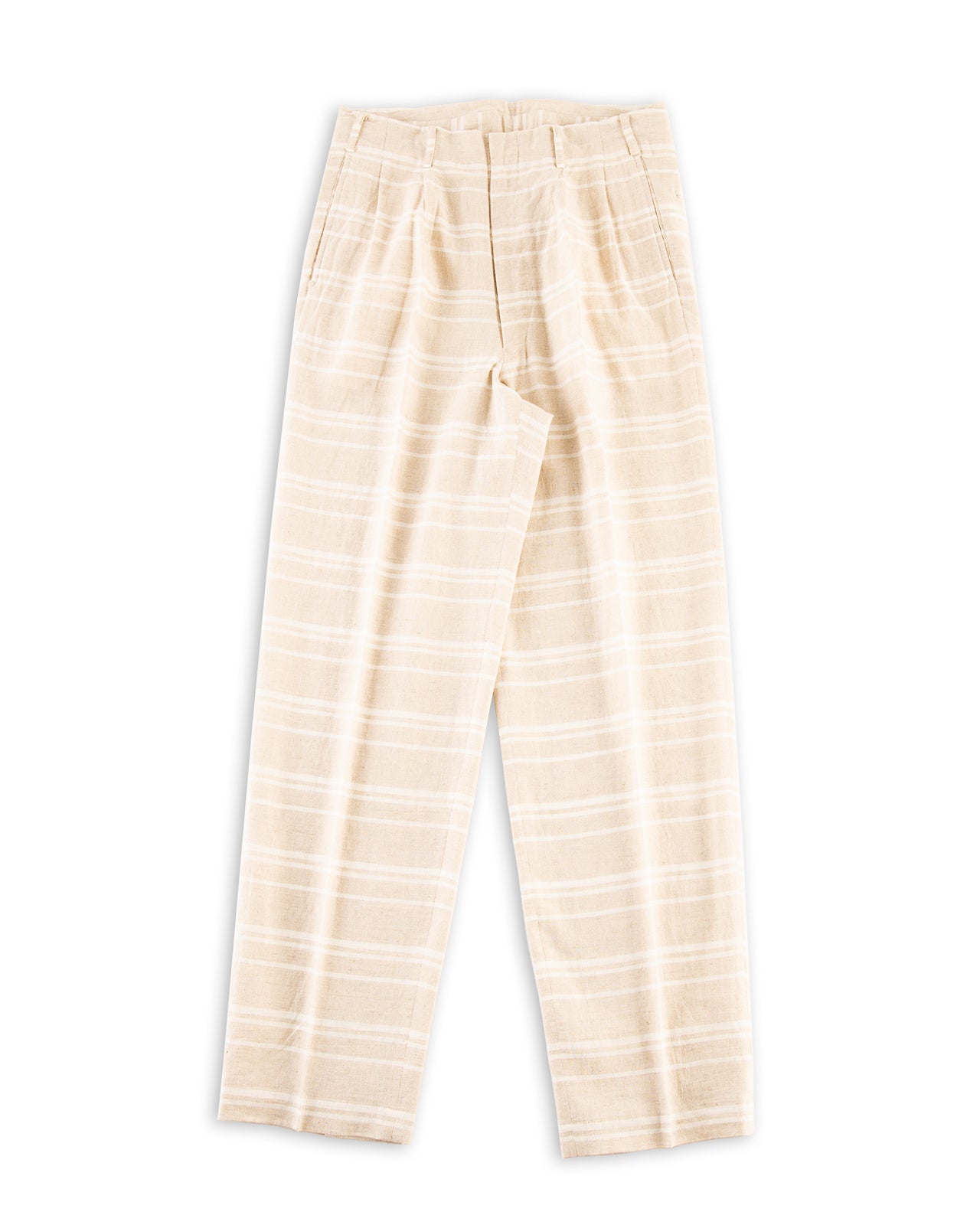 Attractions Double Pleats Border Trousers - Ivory - Standard & Strange