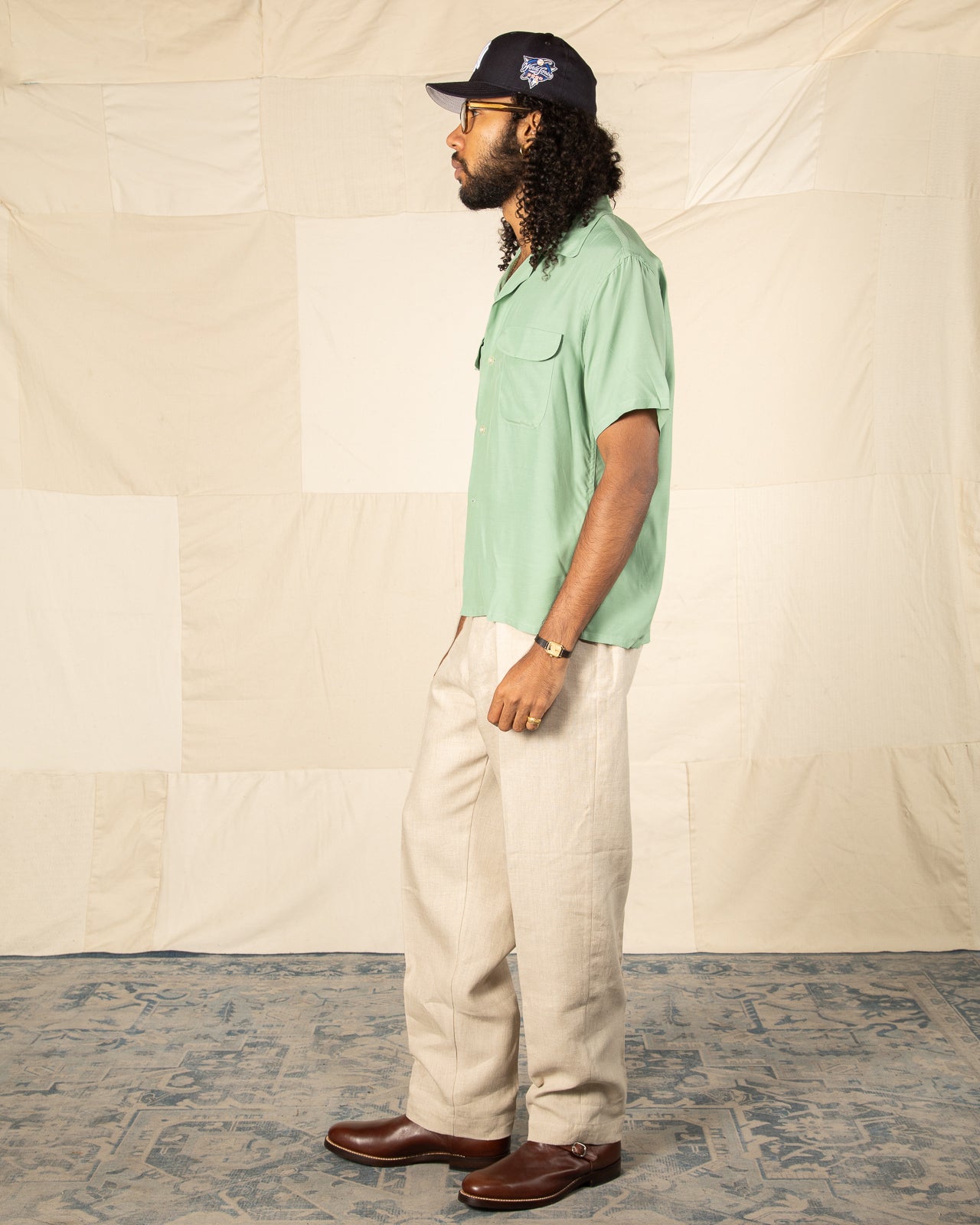 Attractions Flap Pocket Rayon S/S Shirt - Mint - Standard & Strange