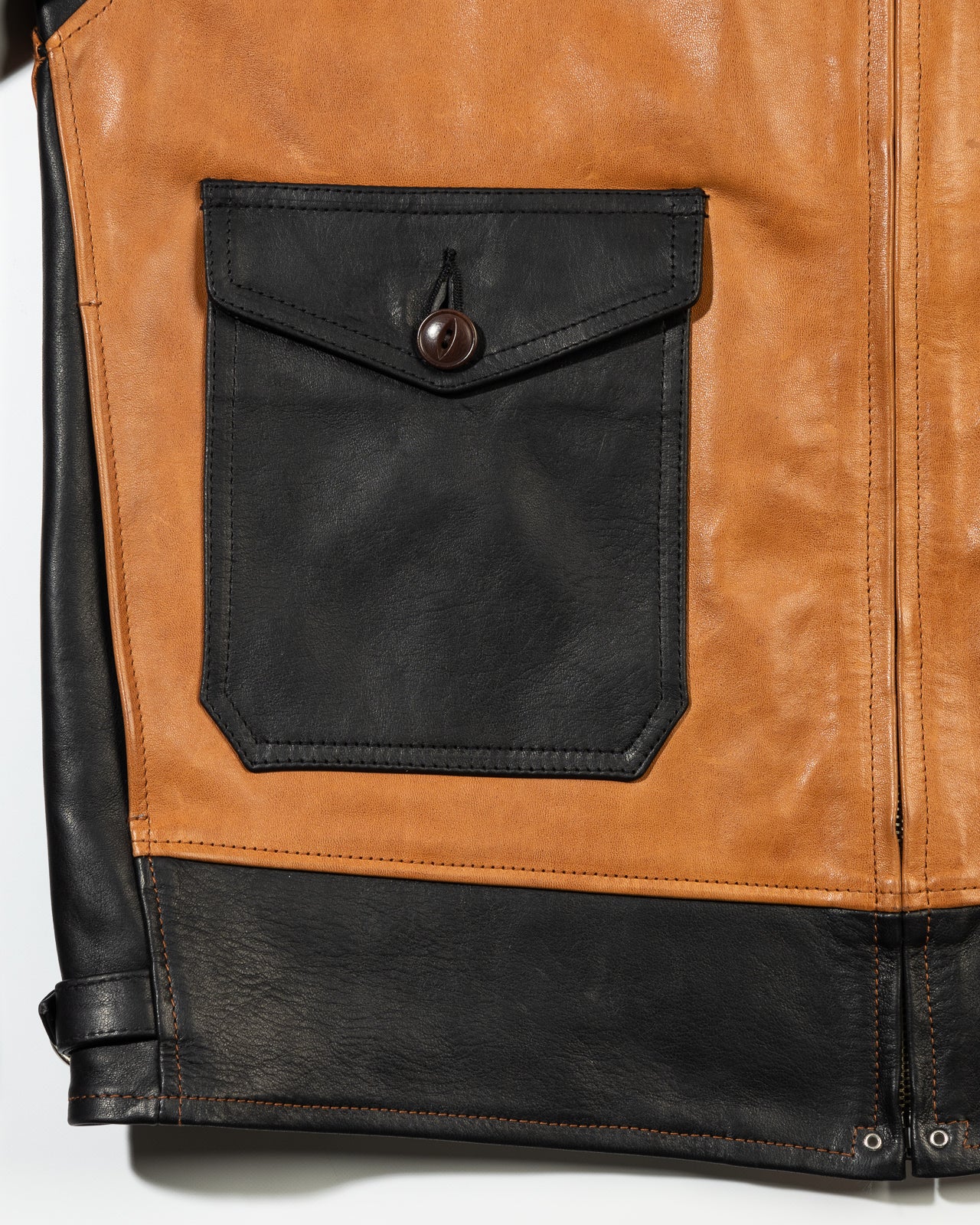 Attractions Horsehide A-1 Zip Jacket - Black / Brown - Standard & Strange
