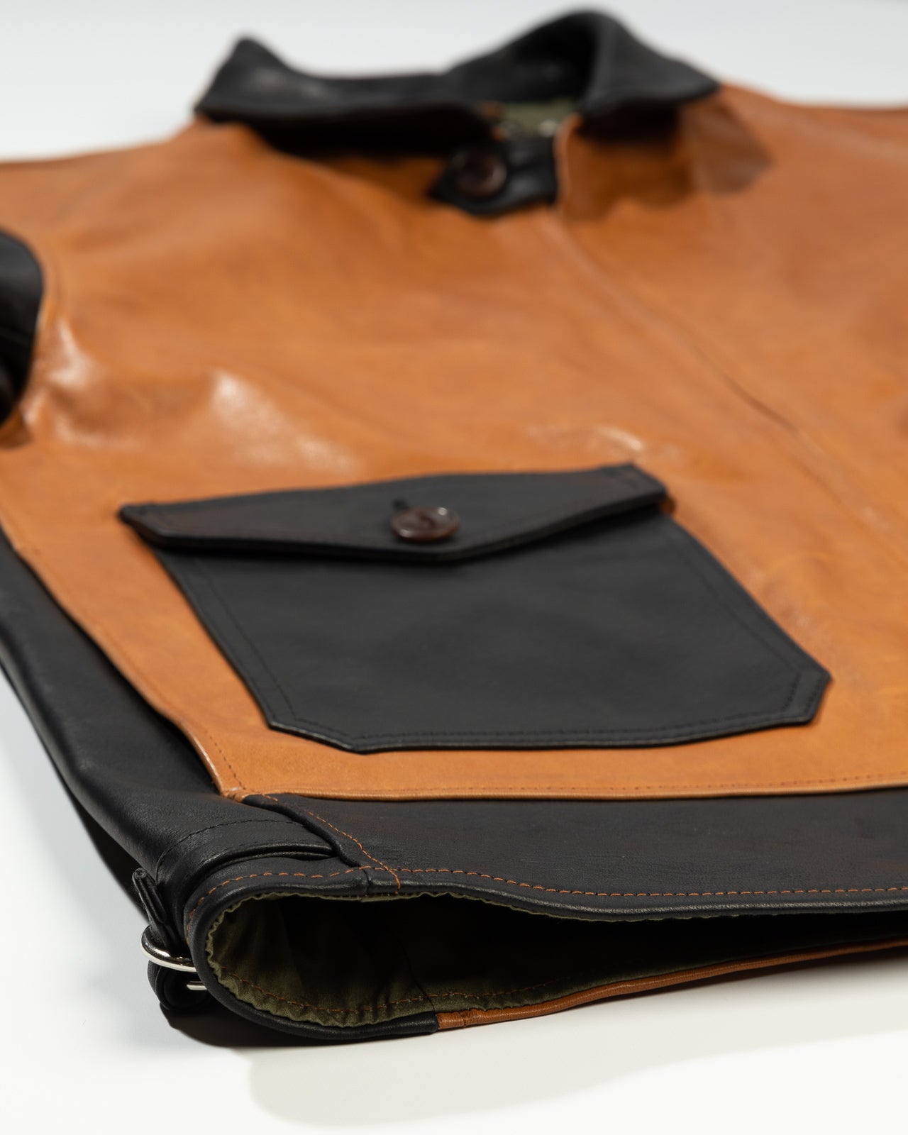Attractions Horsehide A-1 Zip Jacket - Black / Brown - Standard & Strange