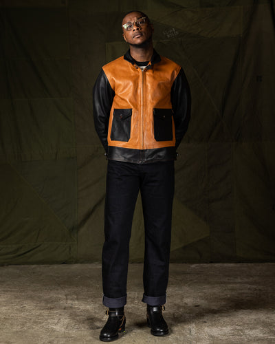 Attractions Horsehide A-1 Zip Jacket - Black / Brown - Standard & Strange