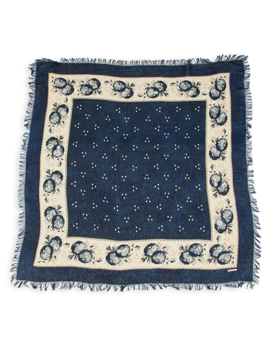 Kapital Bandanna BIG Fringed Stole (Persimmon) - Navy - Standard & Strange