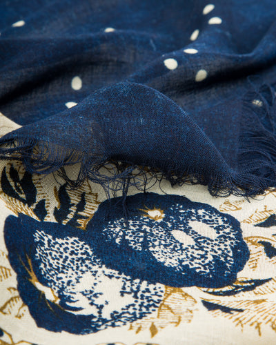 Kapital Bandanna BIG Fringed Stole (Persimmon) - Navy - Standard & Strange