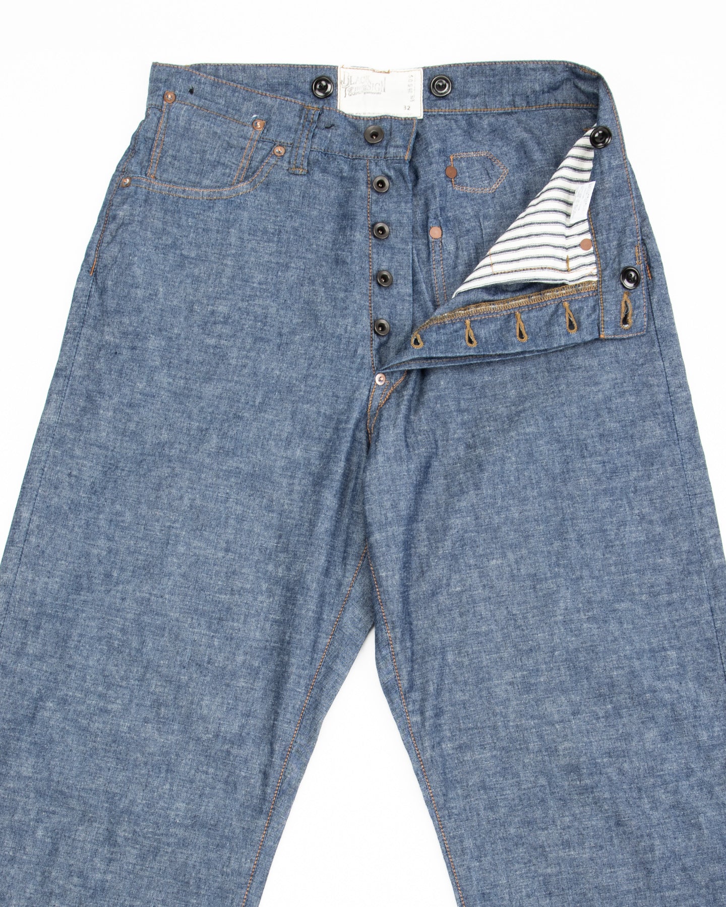 Black Sign 1920s 5.5 oz Death Valley Waist-Overalls - Indigo Chambray - Standard & Strange