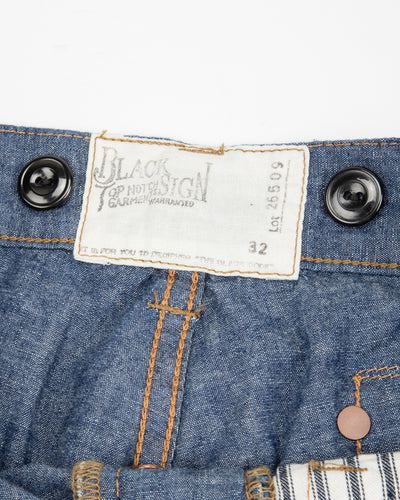 Black Sign 1920s 5.5 oz Death Valley Waist-Overalls - Indigo Chambray - Standard & Strange