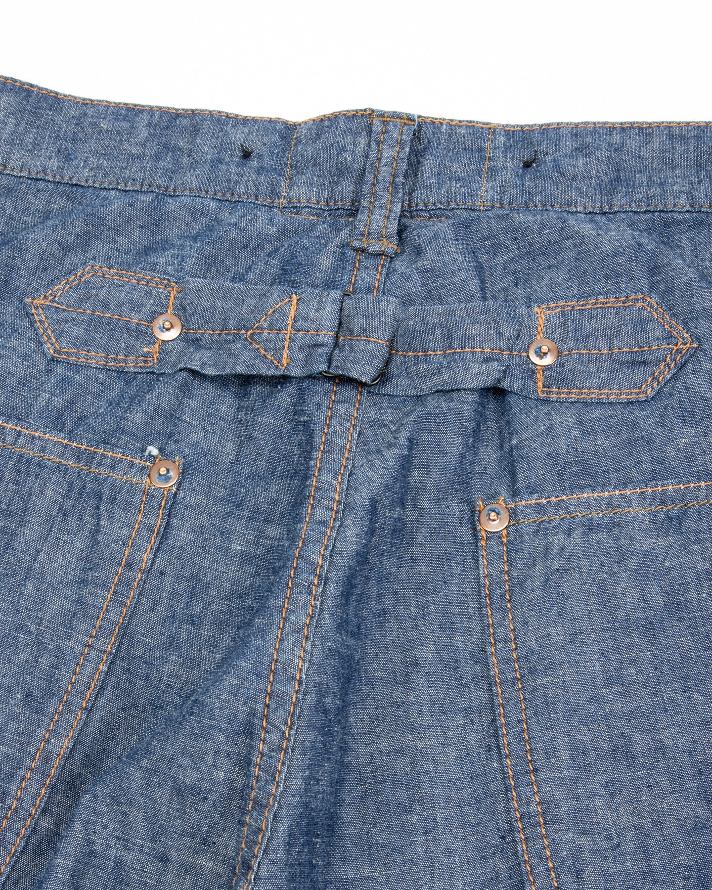 Black Sign 1920s 5.5 oz Death Valley Waist-Overalls - Indigo Chambray - Standard & Strange